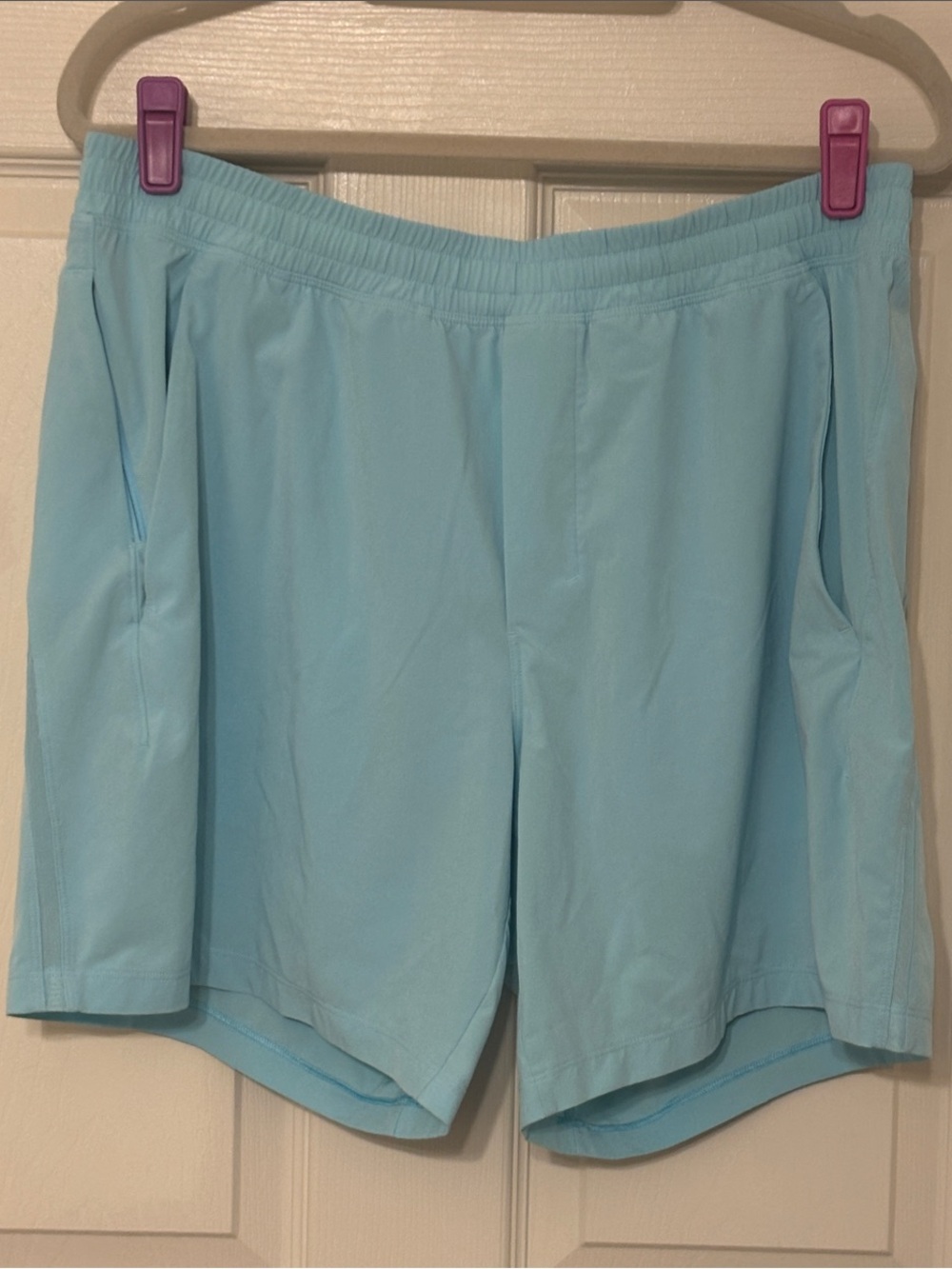 lululemon athletica Men’s Pace Breaker Lined Short 7" Light Blue Shorts XL